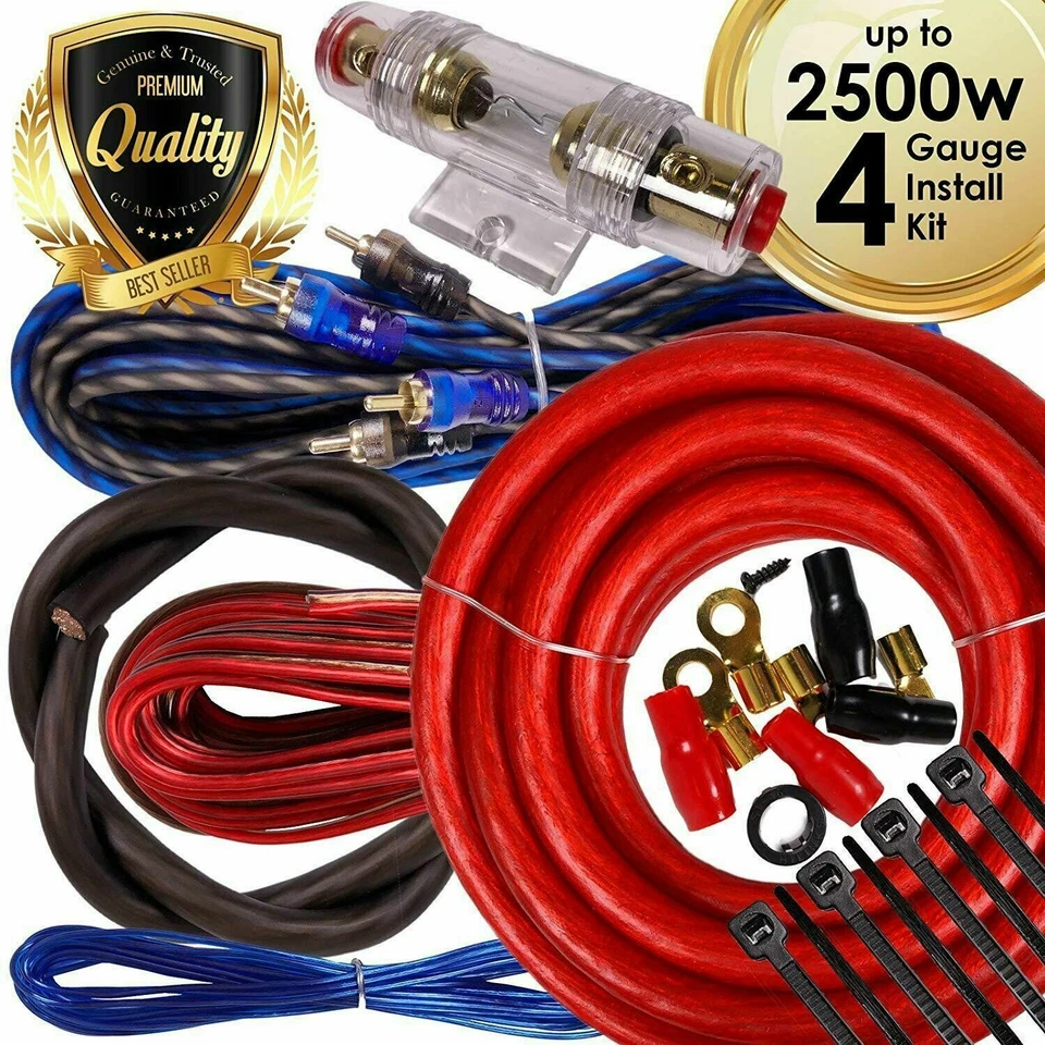 Hifonics Zeus ZG-2400.1D 2400W 单声道汽车音频放大器 + 4GA 2500W 放大器套件 全新 — 第 2/4 张图片