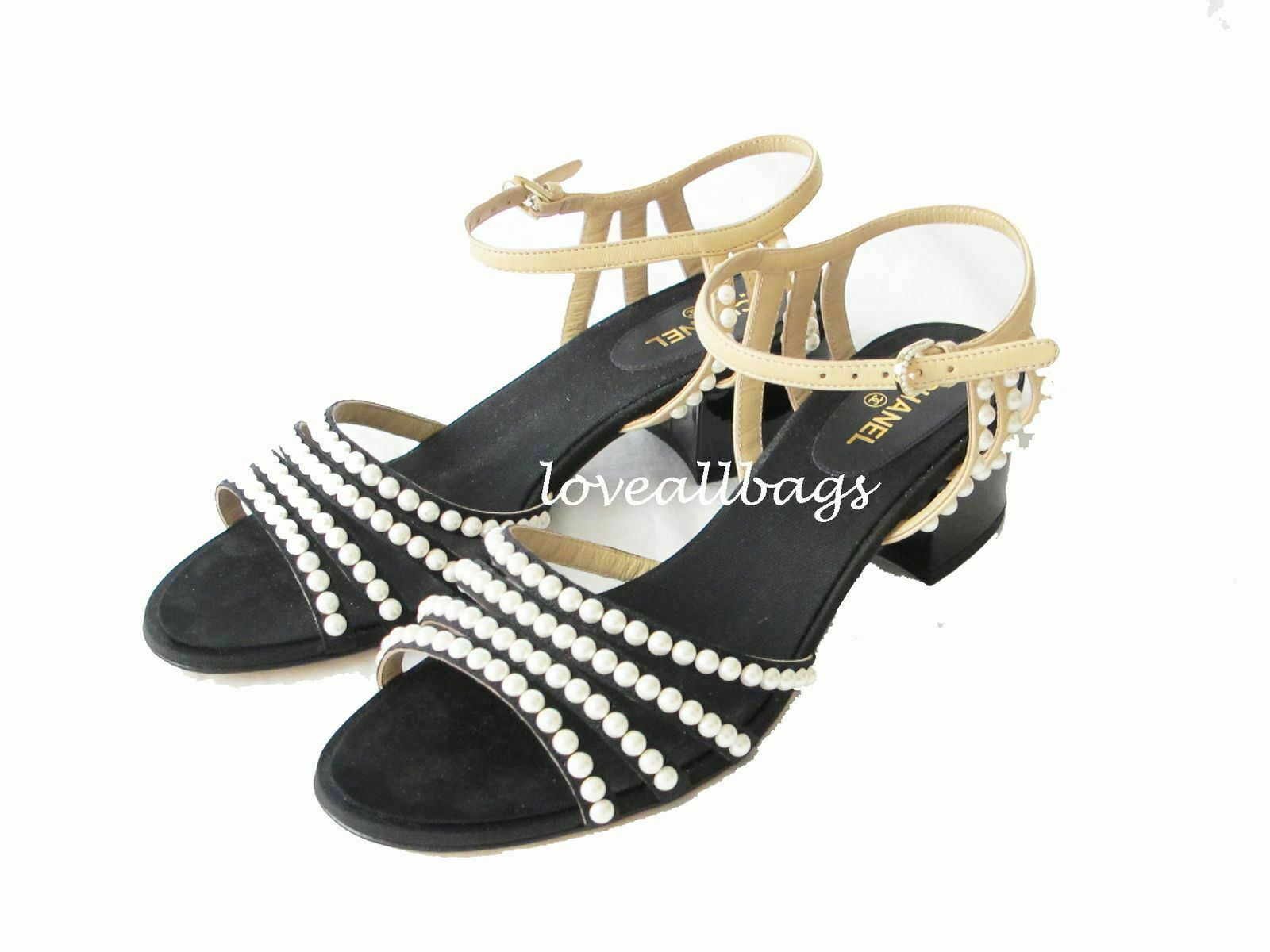 AUTH CHANEL D'ORSAY SANDALS SHOES - SZ 38.5 BLACK BNIB - SOLD OUT!