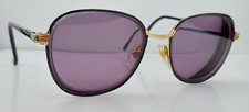 Vintage Diplomat 750 Black Gold Oval Metal Sunglasses FRAMES ONLY
