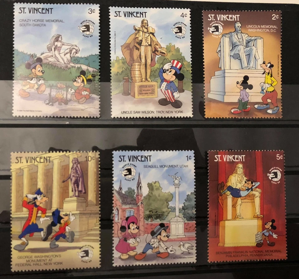 St Vincent 1989 Mint 6 Stamps Disney Washington Visit - New Excellent Condition - Photo 1/1