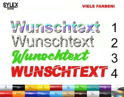 SYLEXDESIGNS Wunschtext Aufkleber 2xAufkleber Sticker Individuell Personalisiert Auto 10-20cm