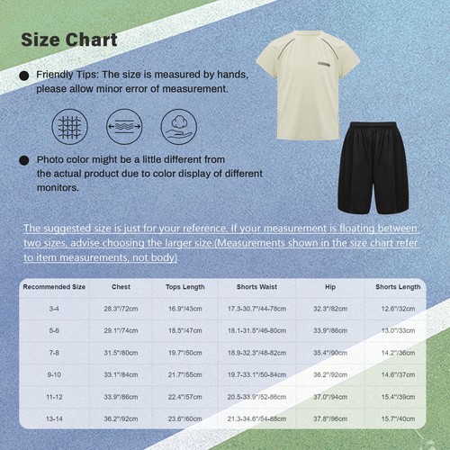 Kids Boys Suit Round Neck Outfit Football T-shirt And Shorts Set Trim Athletic - Picture 39 of 43