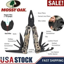 MOSSY OAK 13-in-1 Multi-tool Multi Function Pliers-Folding Pocket Tool w/Sheath