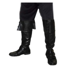 Pirate Boot Covers Black Adult Deluxe Costume Accessory