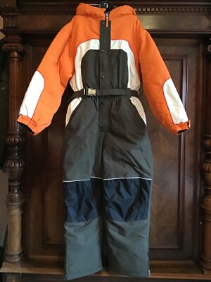 Skianzug Schneeanzug Kinder 152 durchgehend Kapuze Fleece Reissverschluss