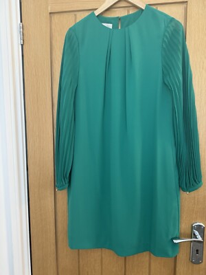Ladies Hobbs Size 10 Emerald Green Shift Dress Worn Once UK