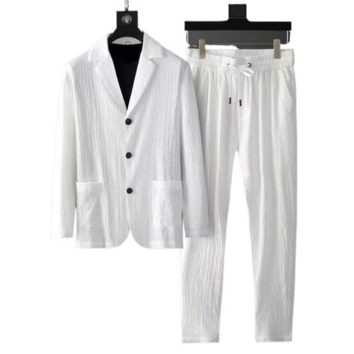 Men's Fashion Suit Long-sleeved Casual Suit Korean Slim Two-piece Suit Workwear