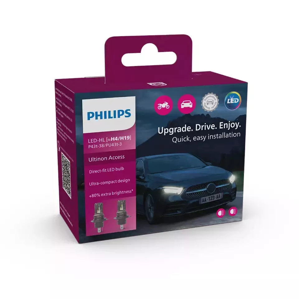 Philips Ultinon Access LED Car Headlight Bulbs H4/H19 (Twin Pack