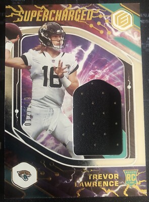 Trevor Lawrence 2021 Panini Elements Supercharged Patch #SCH-TR /199 Rookie Card