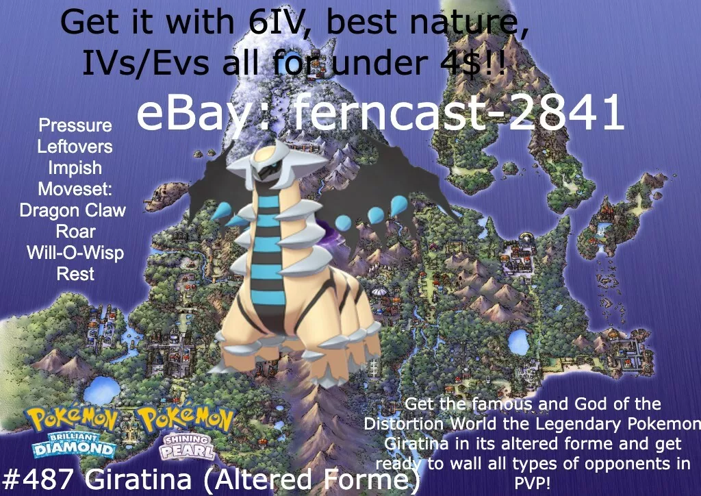 6IV Shiny Giratina Pokemon Brilliant Diamond Shining Pearl 