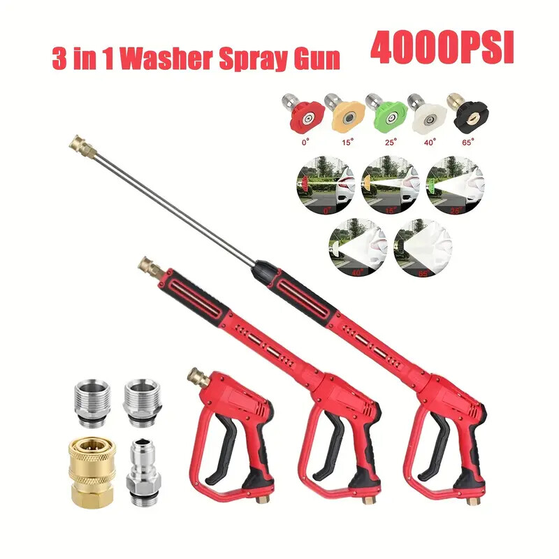 High Pressure 4000PSI Car Power Washer Gun Spray Wand Lance 