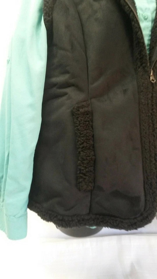 Chaleco Sherpa "Hot in Hollywood", imitación cuero y piel en negro talla XL Foto 3 de 4