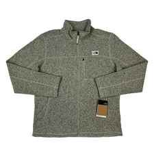 The North Face Gordon Lyons Full Zip Fleece Jacket Coat - Light Grey -