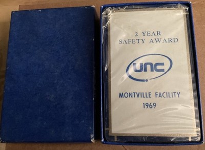 1969 UNC Montville Facility Safety Award Playing Cards Sealed/ In Box 
