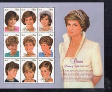 NEVIS #1030 1997 DIANA MEMORIAL MINT VF NH O.G SHEET9 (DJ6)