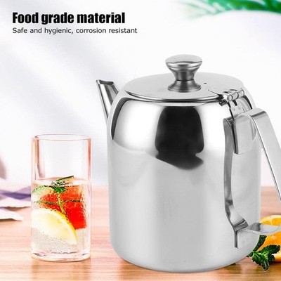 Edelstahl Teekanne 850ml Kaffeekanne Wasserkocher Kaltwasserkanne kurzer Auslauf Hotel