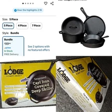 Lodge Cast Iron: Seasoned Cast Iron Combo Cooker