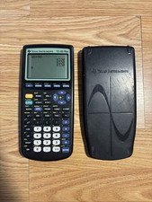 Texas Instruments TI-83 Plus Graphing Calculator Black w/ Cover  WORKS GOOD 