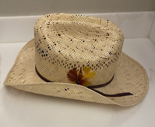 MHT Master Hatters of Texas Western Cowboy Hat Straw Lambskin USA SZ 7 1/4 NEW