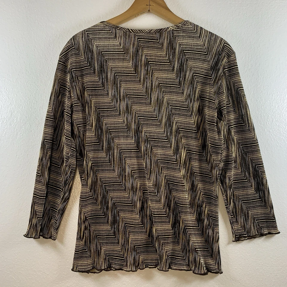 Sirene de escritório vintage feminina texturizada abstrata em camadas tamanho G império bainha de alface - Imagem 4 de 4