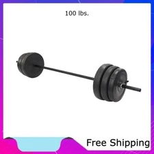 BalanceFrom Vinyl Standard Weight Set in Black, 100 lbs.