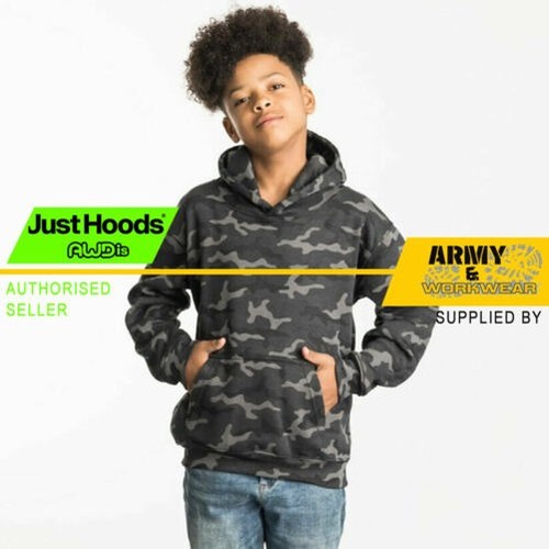 AWDIS Kids Camo Hoodie Camouflage Pattern Hoodie Pullover Hooded Sweatshirt - Picture 2 of 4