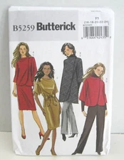 Butterick Easy Jacket, Coat, Dress, Belt & Pants Pattern #5259 Misses' 16-24 UC