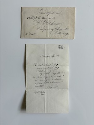 Antique 19 Century Handwritten Medical Prescriptions Remedies Chemist, Kettering