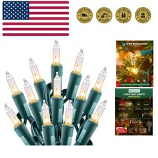 Clear Christmas String Lights 100 Count 25 Feet Incandescent Bulb Mini Lights...