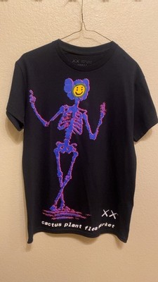 KAWS x Cactus Plant Flea Market Skeleton Black T-Shirt (Size S)
