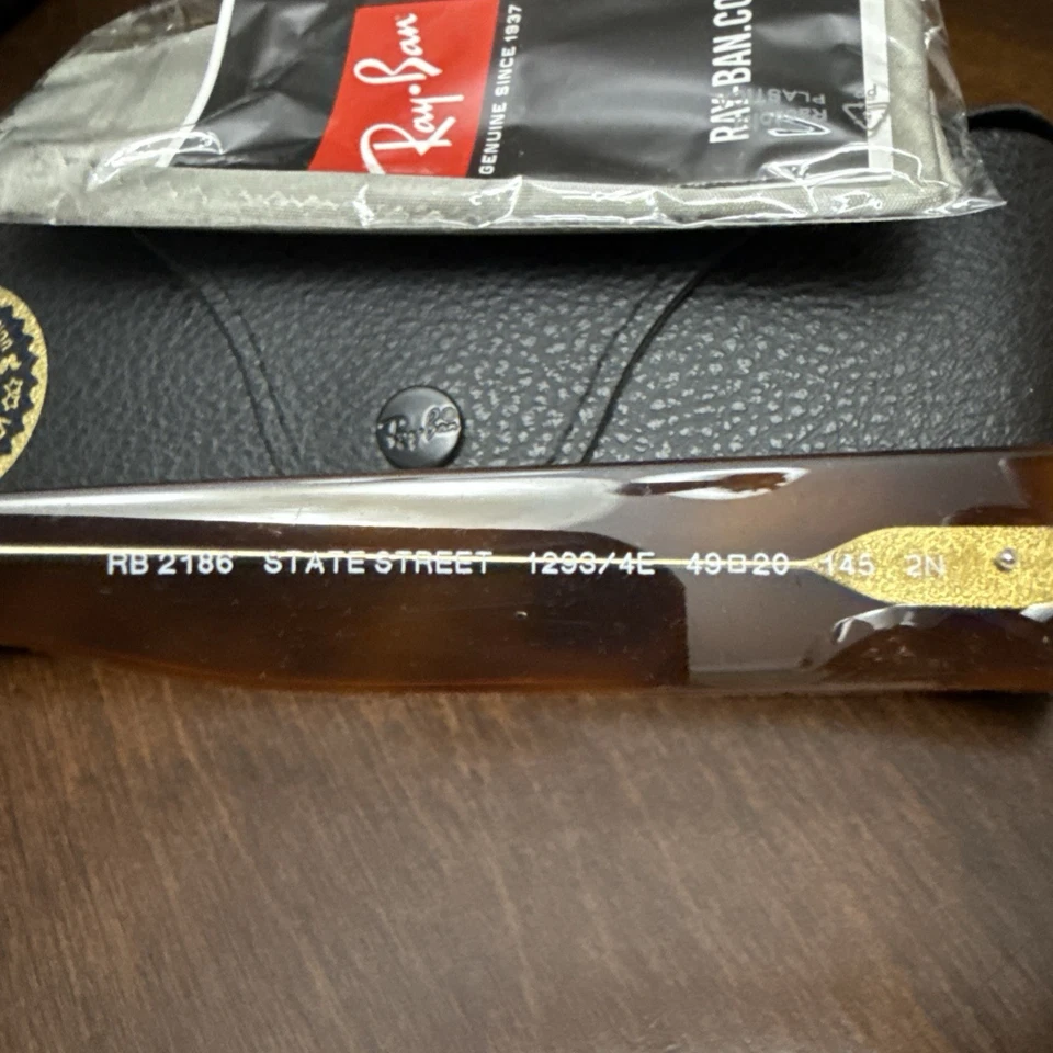 Gafas de sol Ray-Ban RB2186 STATE STREET 1293/4E Light Havana con lentes verdes 49 mm Foto 2 de 4