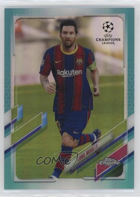 2020-21 Topps Chrome UCL Aqua Refractor /199 Lionel Messi #1
