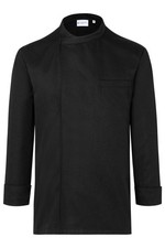 KARLOWSKY &Uuml;berwurf-Kochhemd BASIC Unisex Druckkn&ouml;pfe Schwarz