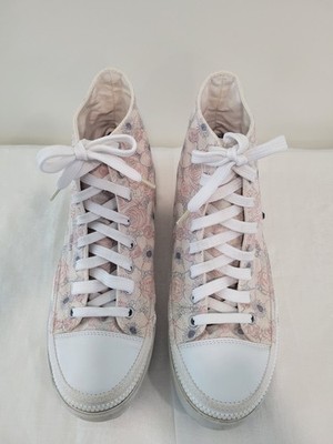 SNEAKERS Convertible High Tops Zip-On Sole Pastel Floral UNCOMMON SHOW STOPPERS