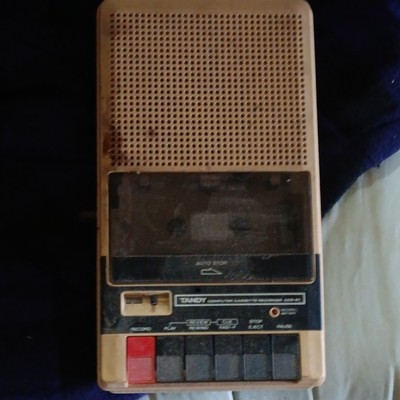 Tandy Automatic Cassette Tape Recorder w/ Mic, Aux In, Headphone, Beige/Black