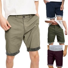 THREADBARE Mens Chino Shorts Cotton Knee Length Summer Bermuda Casual Shorts NEW