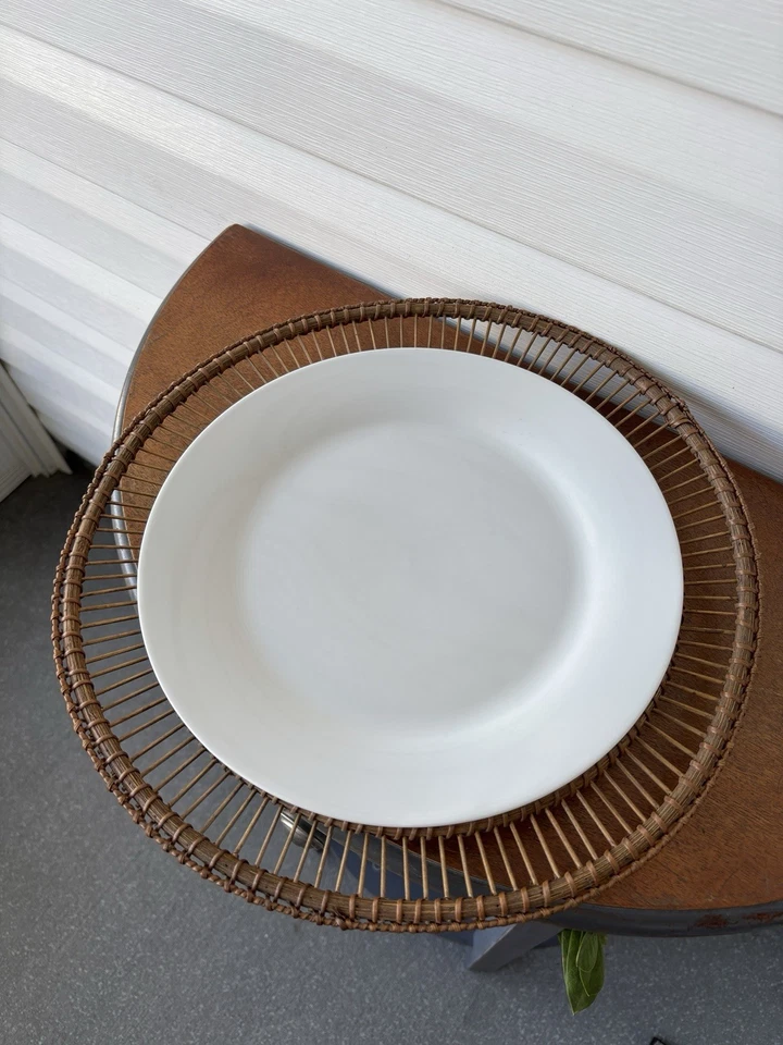 Juego De 4 Platos Cargador Tejidos De Mimbre Ratán Redondos De Colección Boho Chic Natural Foto 2 de 4