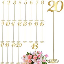 Therwen 20 Pcs Metal Table Numbers 1-20 Table Numbers for Wedding Reception 1...