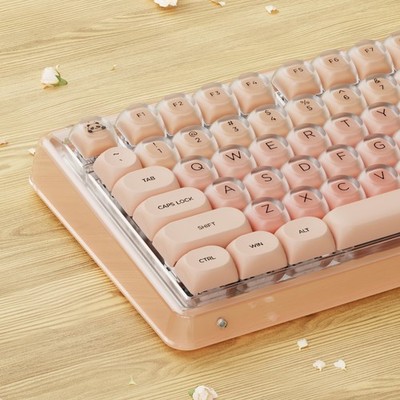 132 PCS EWEADN Foundation PBT Keycaps Jelly MOA Profile Custom Pink MX