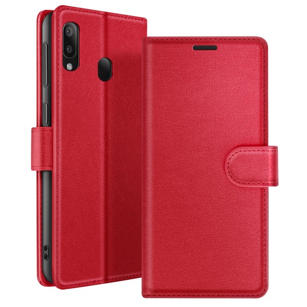 Zanaé, Portemonnaie Etui Galaxy A20E Mit StäNder Und Magnetlasche, Rot-image