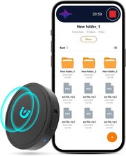 128GB Magnetic Voice Recorder - 1600 Hours HD Recording, USB-C 70 Hour Battery