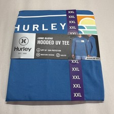Hurley Men's Sunny Side Hybrid Stretch Hooded UV T-Shirt Size XXL BLUE
