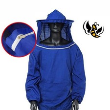 Blue Bee Suit for Beekeeping with Ventilated Jacket and Hat Suitable for Adults