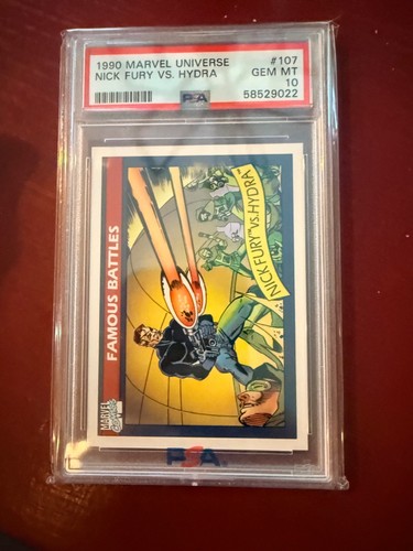 1990 MARVEL UNIVERSE #107 NICK FURY VS. HYDRA PSA 10