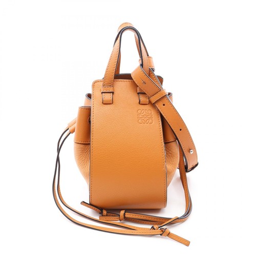 LOEWE Hammock Drawstring Mini Shoulder Handbag leather Brown Used Women