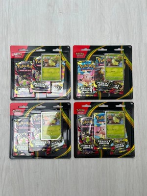 Pokemon TCG Mega Evolution Perfect Order 3 Pack Blister x4 - Brandneu & Sealed