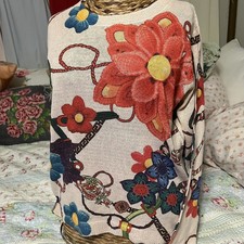 Bright Floral Knit Sweater Cottagecore