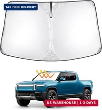 T TGBROS Windshield Sun Shade Custom Fit for 2022-2023 2024 2025 Rivian R1T Acce