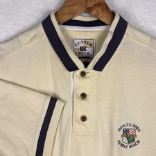 Vintage Cutter & Buck Men’s Polo Shirt XXL Beige 100TH US Open 2000 Pebble Beach
