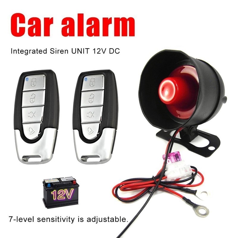 Keyless Remote Controls Entry Car Alarm Security System With 2 Key Fob 4 Botton